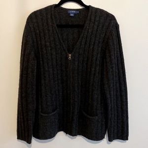 J Crew 100% Wool Zip Up Cardigan - Size XL